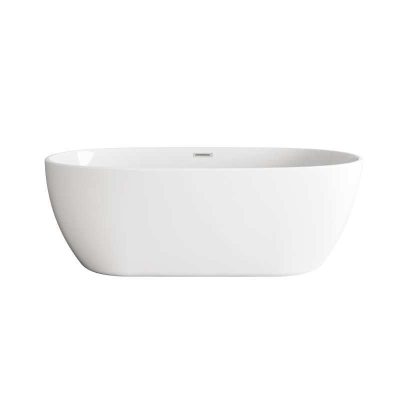 Fredericksburg 70'' x 33.5'' Soaking Acrylic Bathtub, Brushed Nickel