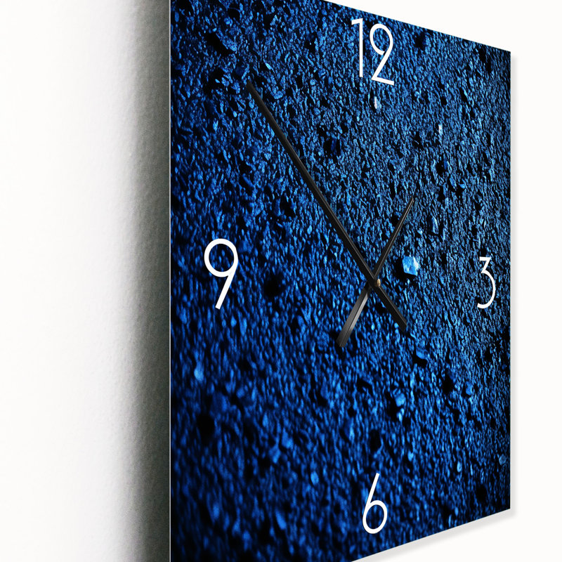 Abstrait euphorie bleu profond bonheur - peinture abstraite horloge murale, Très grand