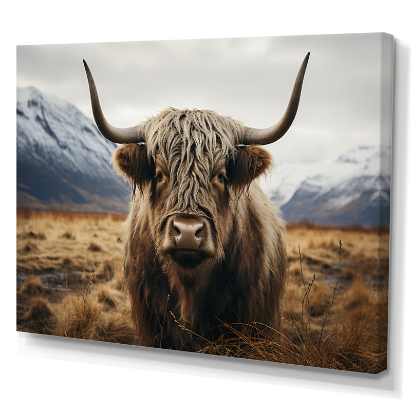 Yaks bruns en montagne III, H 12 po x l 20 po x P 1 po
