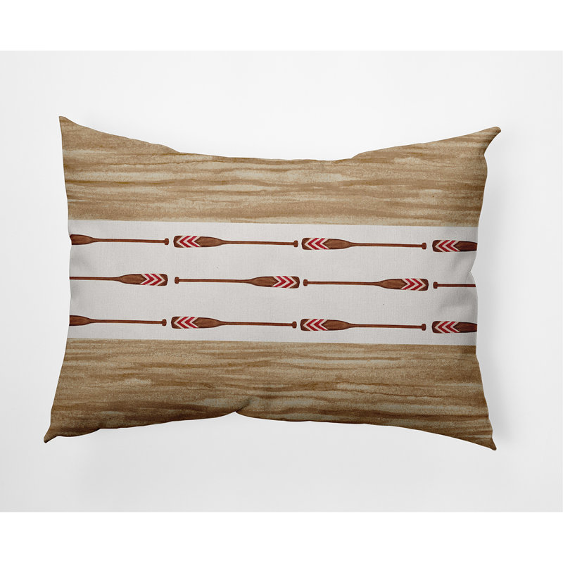 Oar Striped Reversible Throw Pillow, Off White