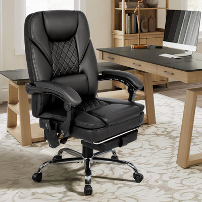 Ergonomic Reclining Desk Chair with 6-Point Massage Nodes, Back Warmer, Tilt-Tension Control, Adjustable Armrests, and Built-In Footrest – Versatile Seating for Office, Study, or Creative Workspace
