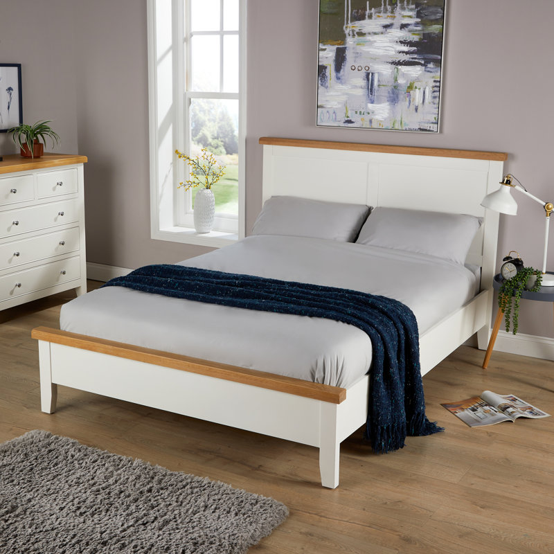Easton Solid Wood White Double Bed Frame