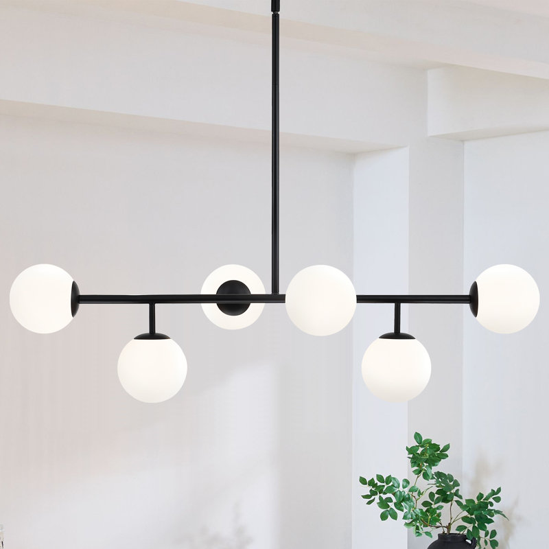 Lustre linéaire spoutnik moderne à 6 lumières Keden