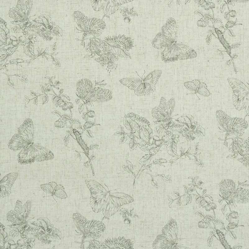 Baudin Butterfly Linen Wallpaper, Black
