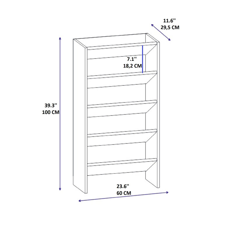 Elarco 15 Pair Shoe Rack, White