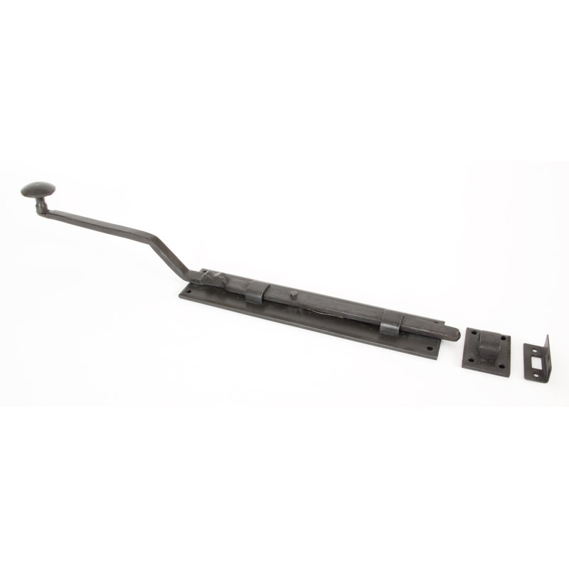 French Pewter Door Bolt, Beeswax, 43.5cm H x 4.7cm W x 7.2cm D
