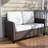 Outdoor Patio Multi-brown Wicker Rattan Spacious Seating Loveseat-106487397