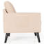 Fauteuil moderne avec accoudoirs rembourrés simples et 2 poches latérales beige-605661380