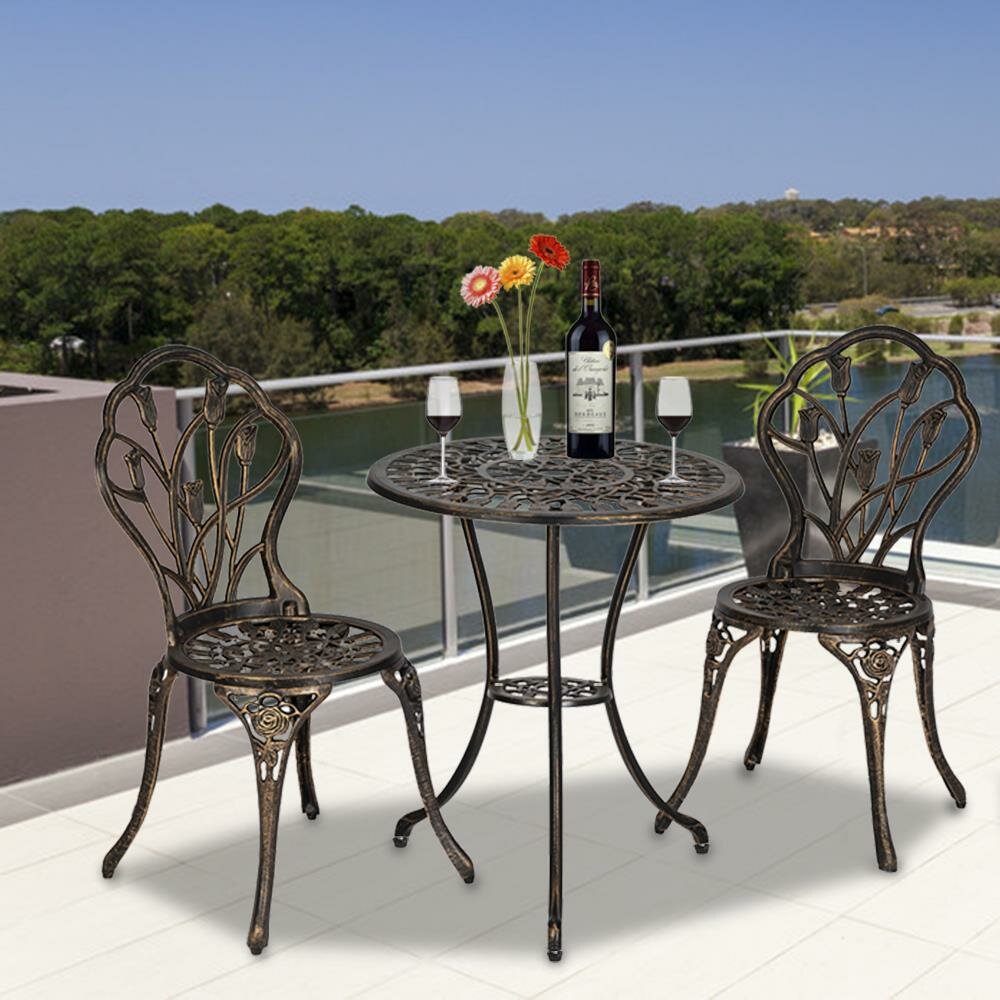 Fleur De Lis Living Agastya Outdoor 3 Piece Bistro Set & Reviews ...