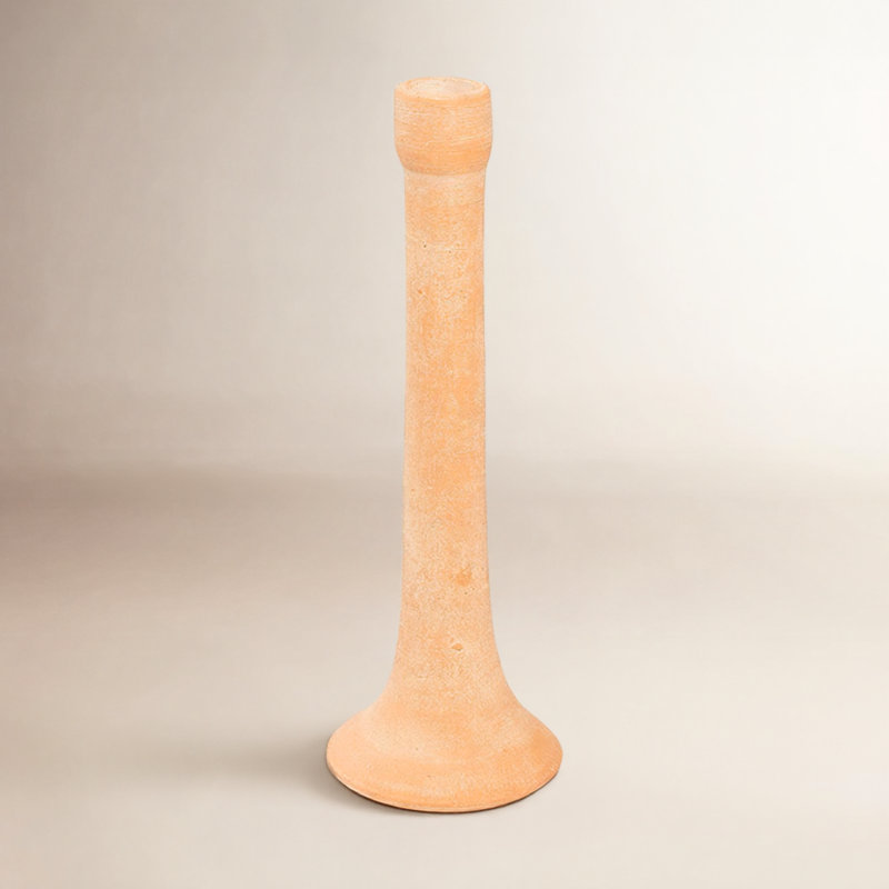 Bougeoir de table en argile Elion, H 9,5 po x l 3,75 po x P 3,75 po