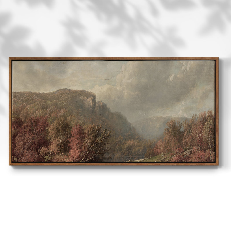 Série paysage - CDXLI - Toile tendue avec châssis encadré - Prêt à être accroché, Noyer, H 17 po x l 33 po