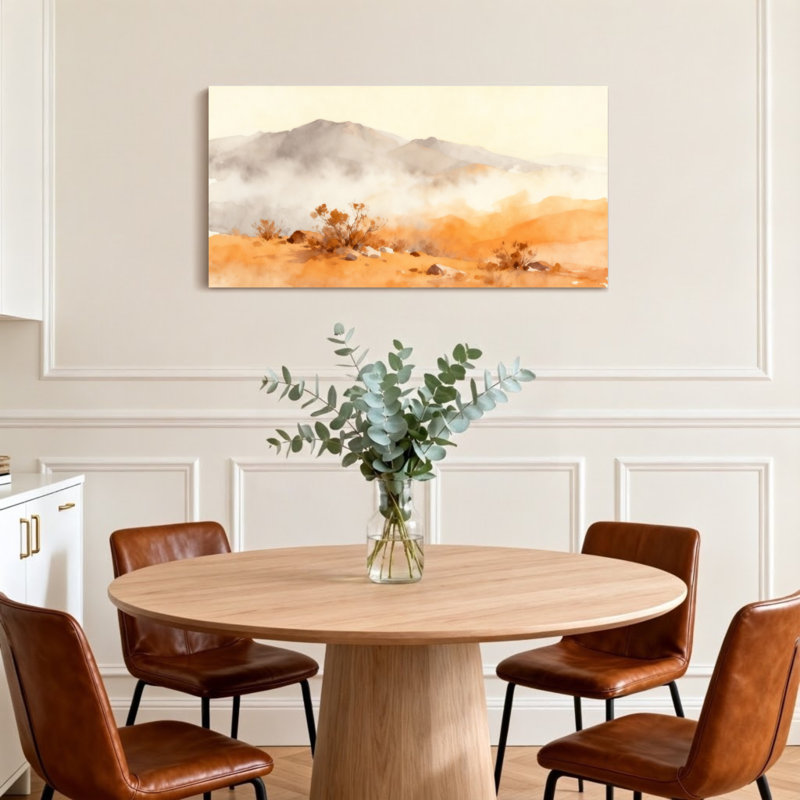 Paysage et nature Paysage désertique avec des montagnes et des arbustes, H 20 po x l 40 po