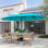 Parasol d'extérieur 15 'avec auvent simple 15', bleu clair