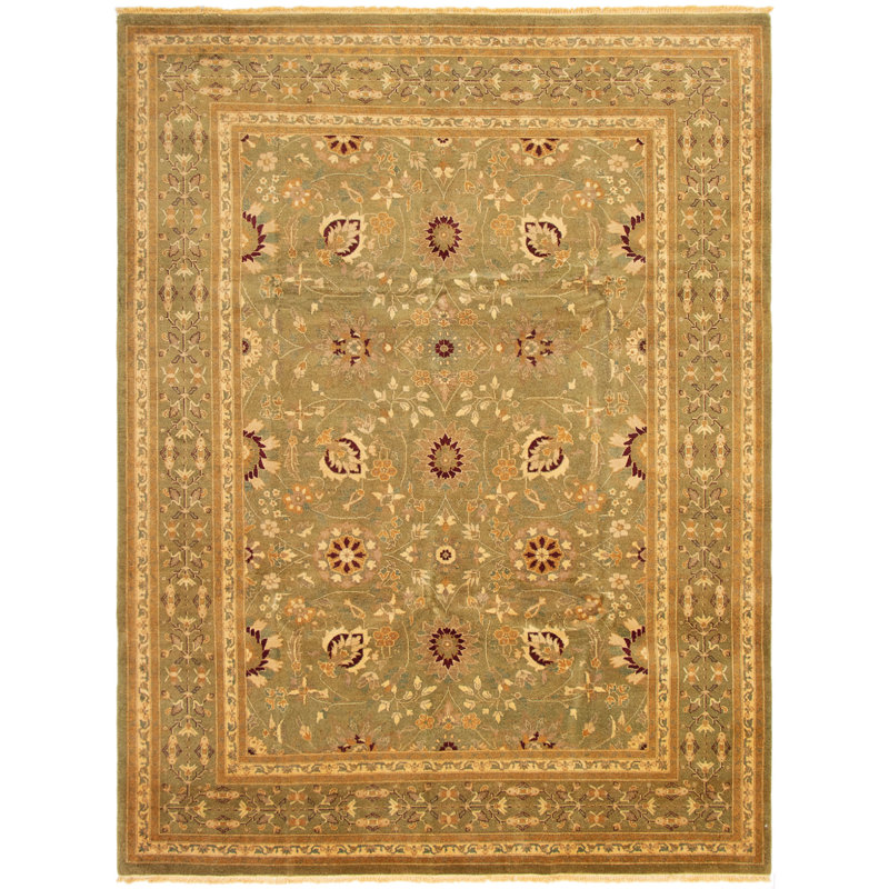 Tapis de zone en laine beige/rouge 9 pi 3 po x 12 pi 4 po one-of-kind à la main-noué la 2010 ushak Ani