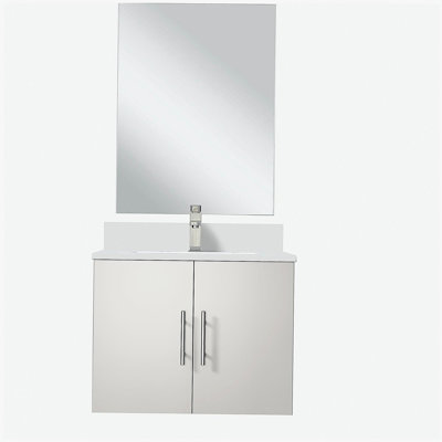 Lavabo de baignoire avec robinet et miroir à DEL