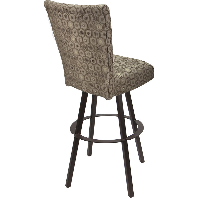 Très grand tabouret pivotant en métal 34 po - 700 Plus - Diamond sur base Warren, Brun