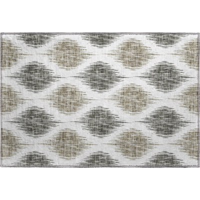 Tapis taupe Prisco lavable à la machine de qualité supérieure