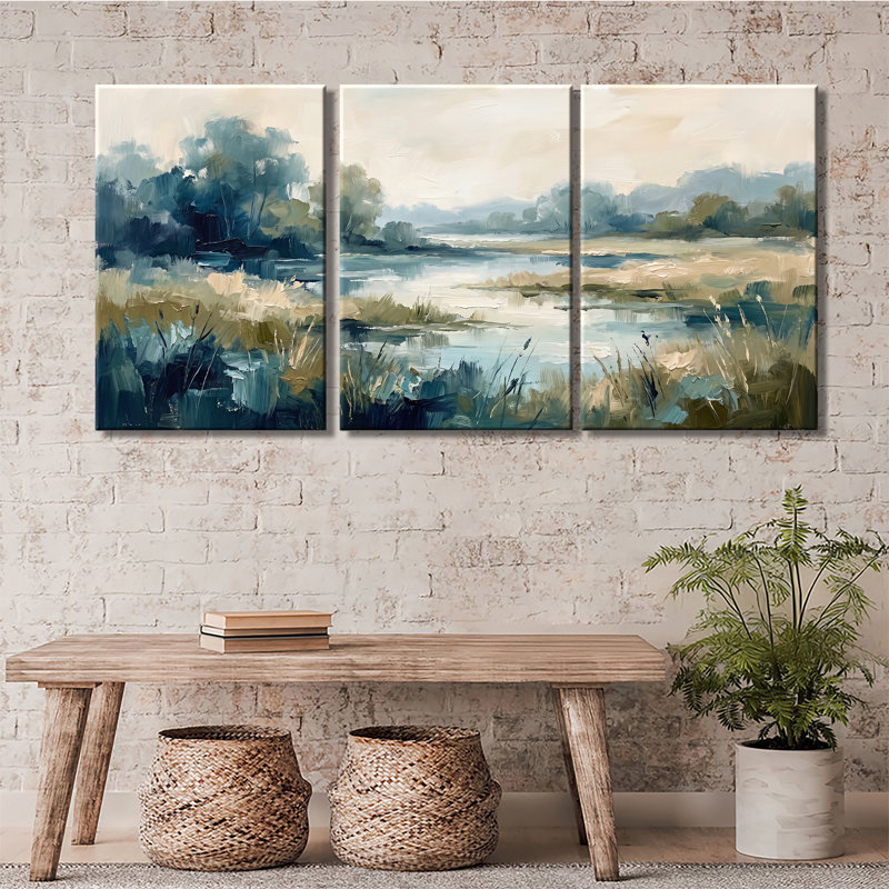 Scène côtière de coucher de soleil sur un bateau phare - Toile tendue avec châssis de qualité supérieure, 24*36inch*3