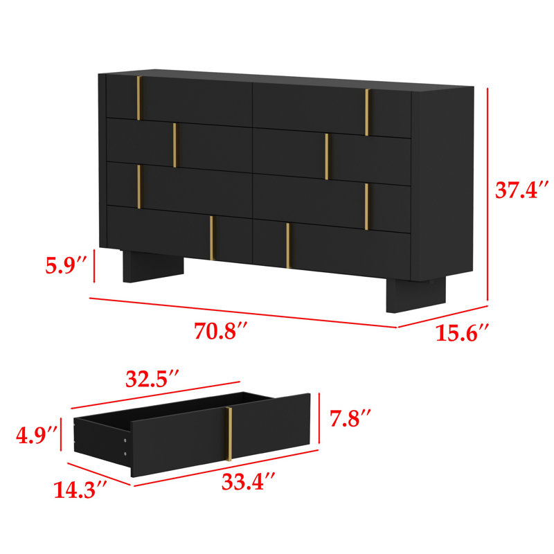 Mercer41 8 Drawer Double Dresser | Stylish Storage