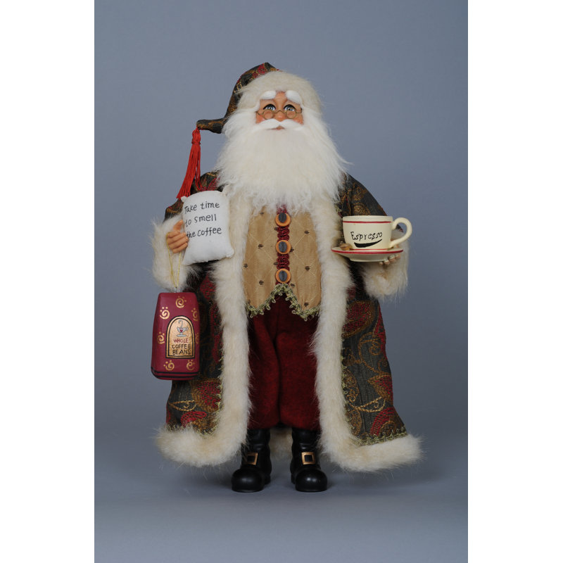 Christmas Coffee Santa Figurine