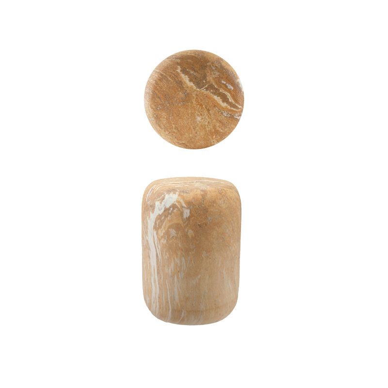 Round Stoneware Table/Stool With Terrazzo Finish