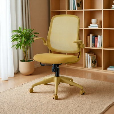 Chaise de bureau ergonomique 350 lb, bureau à domicile, dossier en filet, mousse moulée intégrée, assise confortable, accoudoir rabattable, ignifuge