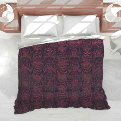 Pink Palm Leaf Pattern Comforter