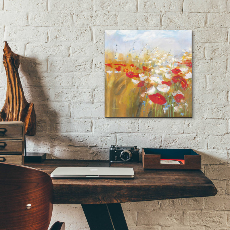 «Poppies And Larkspur I» par Carol Rowan, H 12 po x l 12 po x P 0,13 po