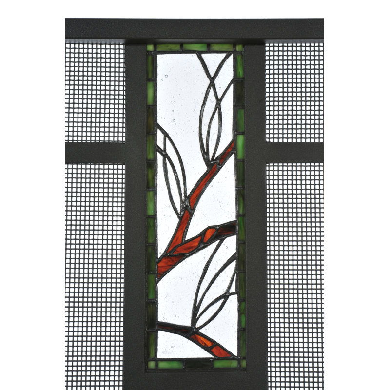 Branch 3 Panel Iron Fireplace Screen