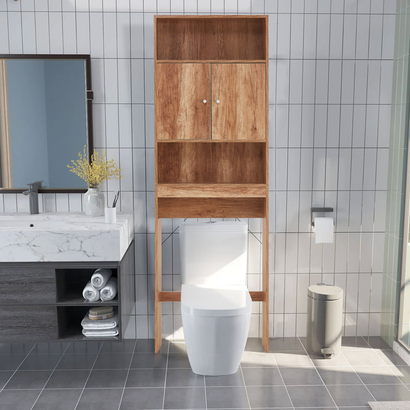 Rias Freestanding Over The Toilet Storage, Brown