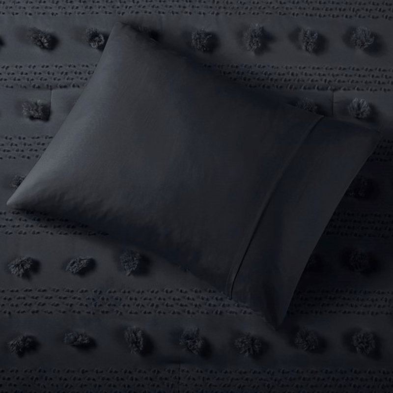 Black Comforter King/ King - Design, , Cleanable Microfiber Bedding In Back, Black, King Comforter