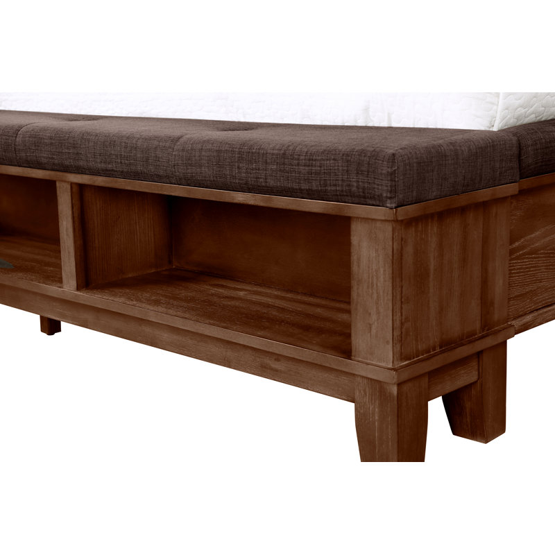 Feodora Upholstered Standard Storage Bed, California King, Brown