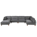Comfortable 6-Seater Sectional Sofa with Removable Cushions for Various Spaces