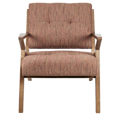 Fauteuil orange Mid-Century moderne, rembourrage en mousse haute, bois massif, base en bois de l 33,5 po x P 30 po et H 32,5 po