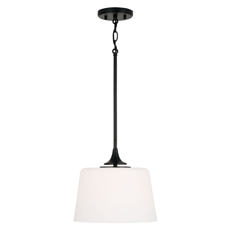 Luminaire suspendu simple 1 lumière Empire, Noir mat