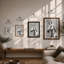 Unicorn in Charcoal Minimalist - Framed Print-1968376311-1968376305