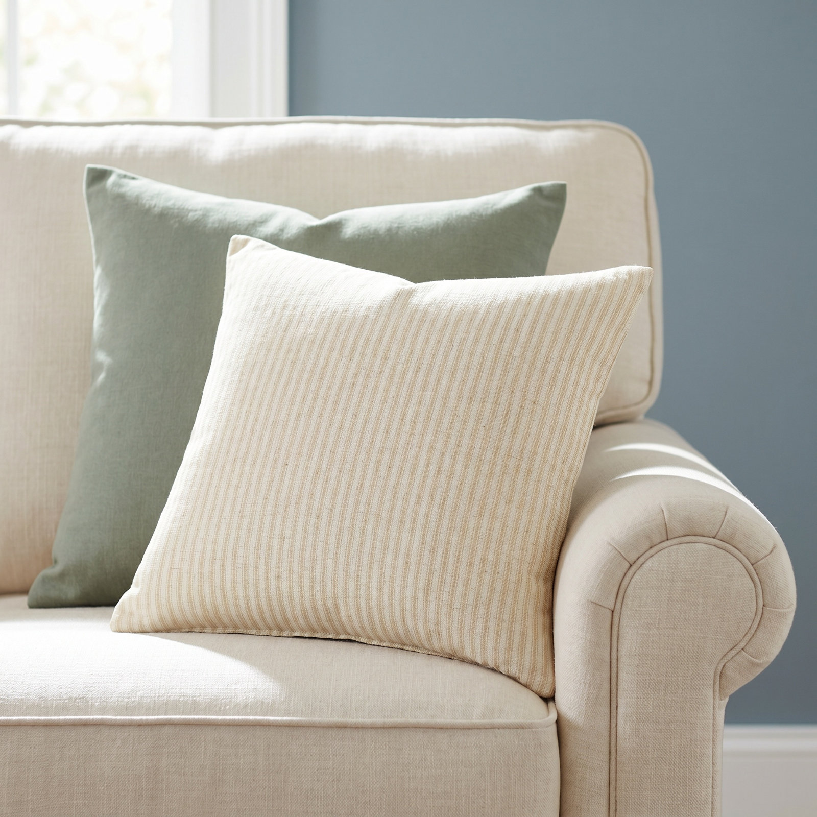 Classic Stripe Butter Accent Throw Pillow, Square 20", Polyester