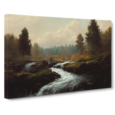 Traditional Forest Stream - Wrapped Canvas