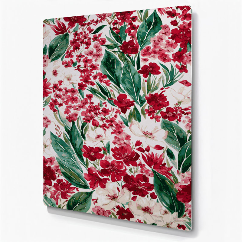 Aquarelle florale, art mural en métal gris 24, H 30 po x l 20 po
