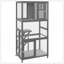 Maison de chat d'extérieur en bois de 74 pouces avec toit et roues résistant aux intempéries, cage de chaton de grande capacité-116521601