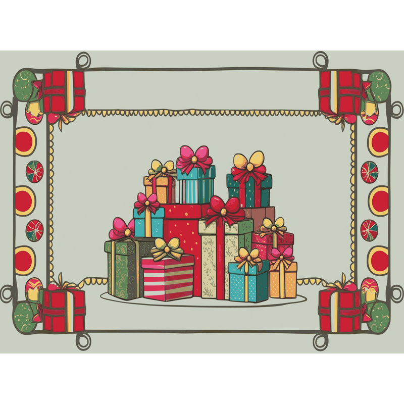 Tapis de Noël hiver lavable Ginza Six, Rectangulaire 2 pi x 3 pi