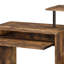 Bureau d'ordinateur en chêne vieilli et noir avec plateau pour clavier