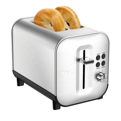 Grille-pain en acier inoxydable avec élément 2 tranches t-fal