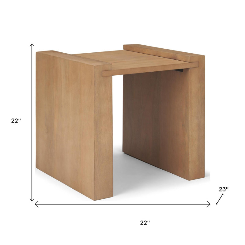 Table de bout carrée 22 "en bois massif naturel