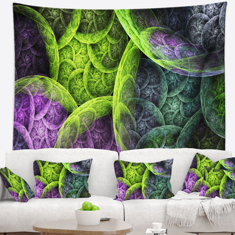 Tapisserie à nuages de couleur abstraits, H 78 po x l 92 po