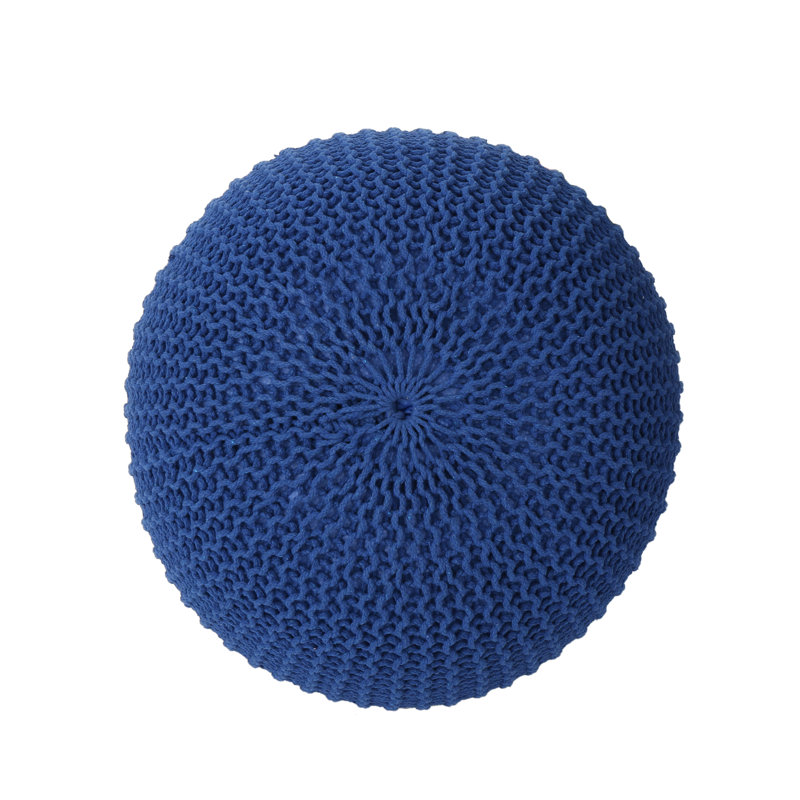 Moorer Upholstered Pouf, Navy