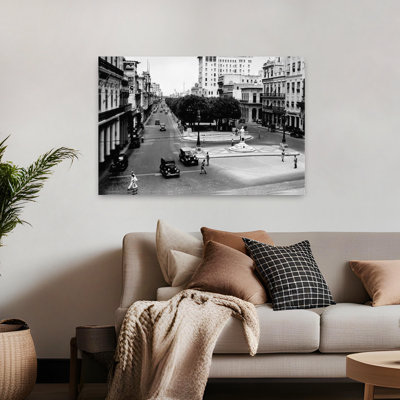 1930, années 40, scène de rue du Prado, La Havane, Cuba, rétro, rétro, art urbain tropical rétro