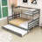 Wood Frame Twin XL Over Queen Bunk Bed with Trundle-554633736