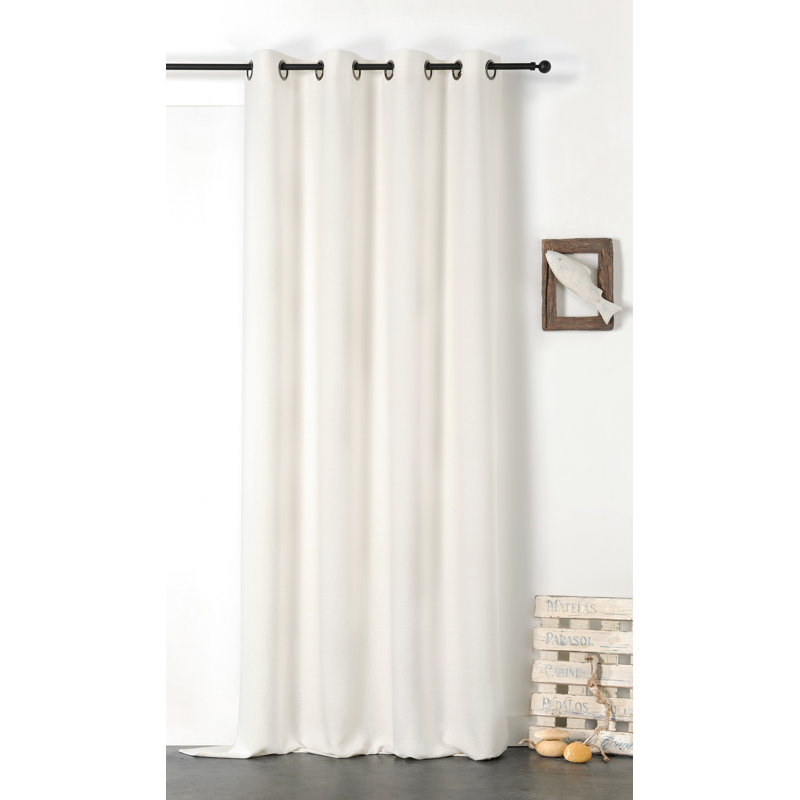 Gotlind Linen Room Darkening Curtain Single Panel, Ecru
