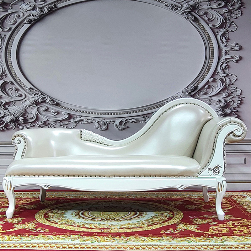 Chaise longue néo-classique en bois massif pour loisirs, Orienté à droite